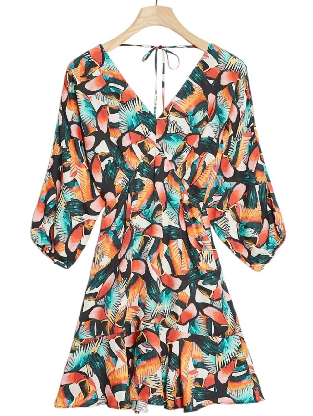 FARM Rio Multicolor Toucan-Print Mini Dress